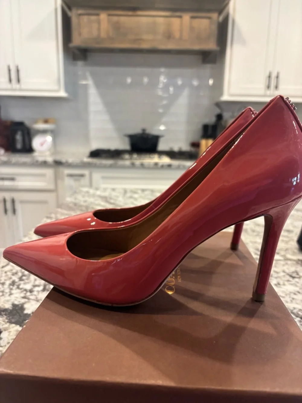 Coach Teddie Patent Pointed-Toe Pumps in Loganberry Pink - Picture 4 of 8